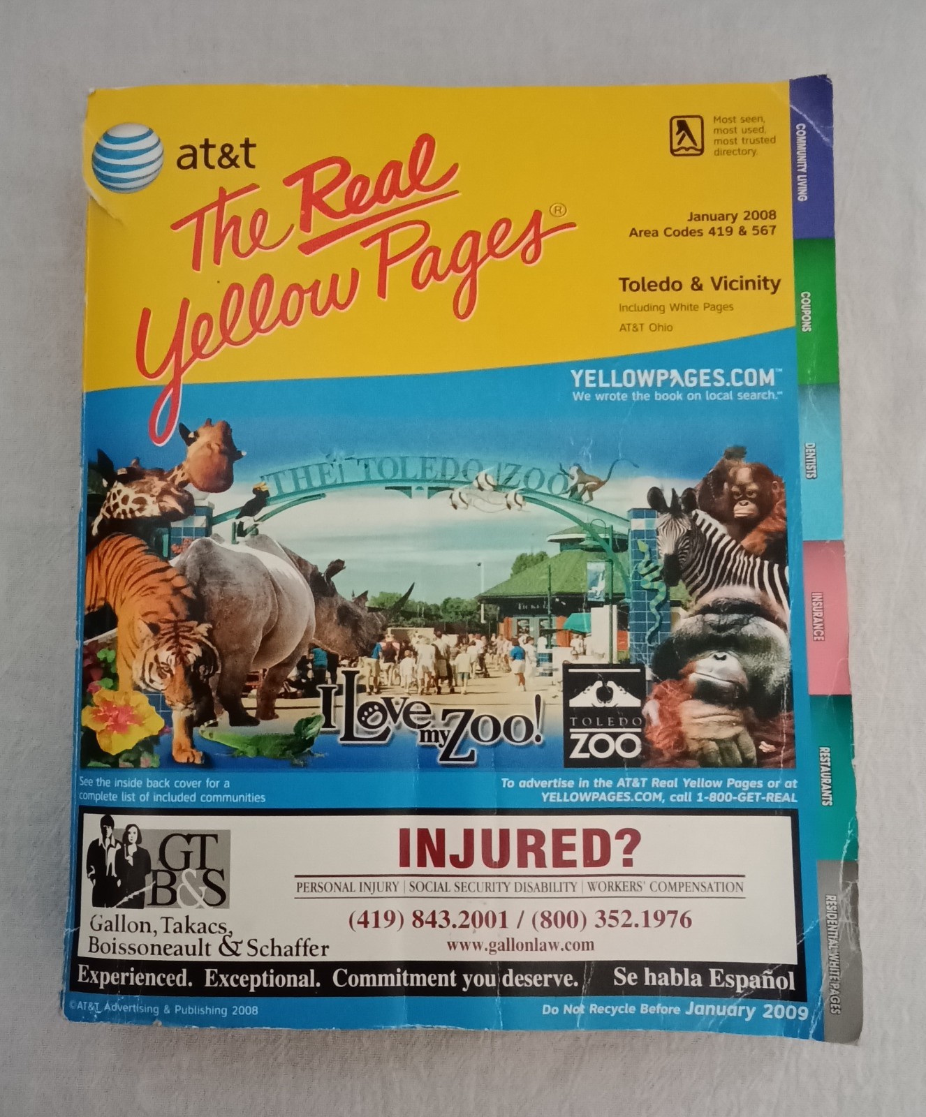 2008 TOLEDO OHIO CITY TELEPHONE DIRECTORY PHONE BOOK WHITE YELLOW PAGES