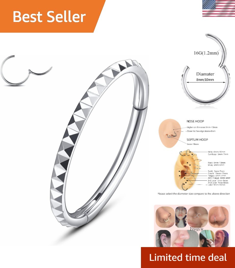 20G 18G 16G 14G Single/Double Hoop Stainless-Steel Seamless-Hinged-Piercing S...