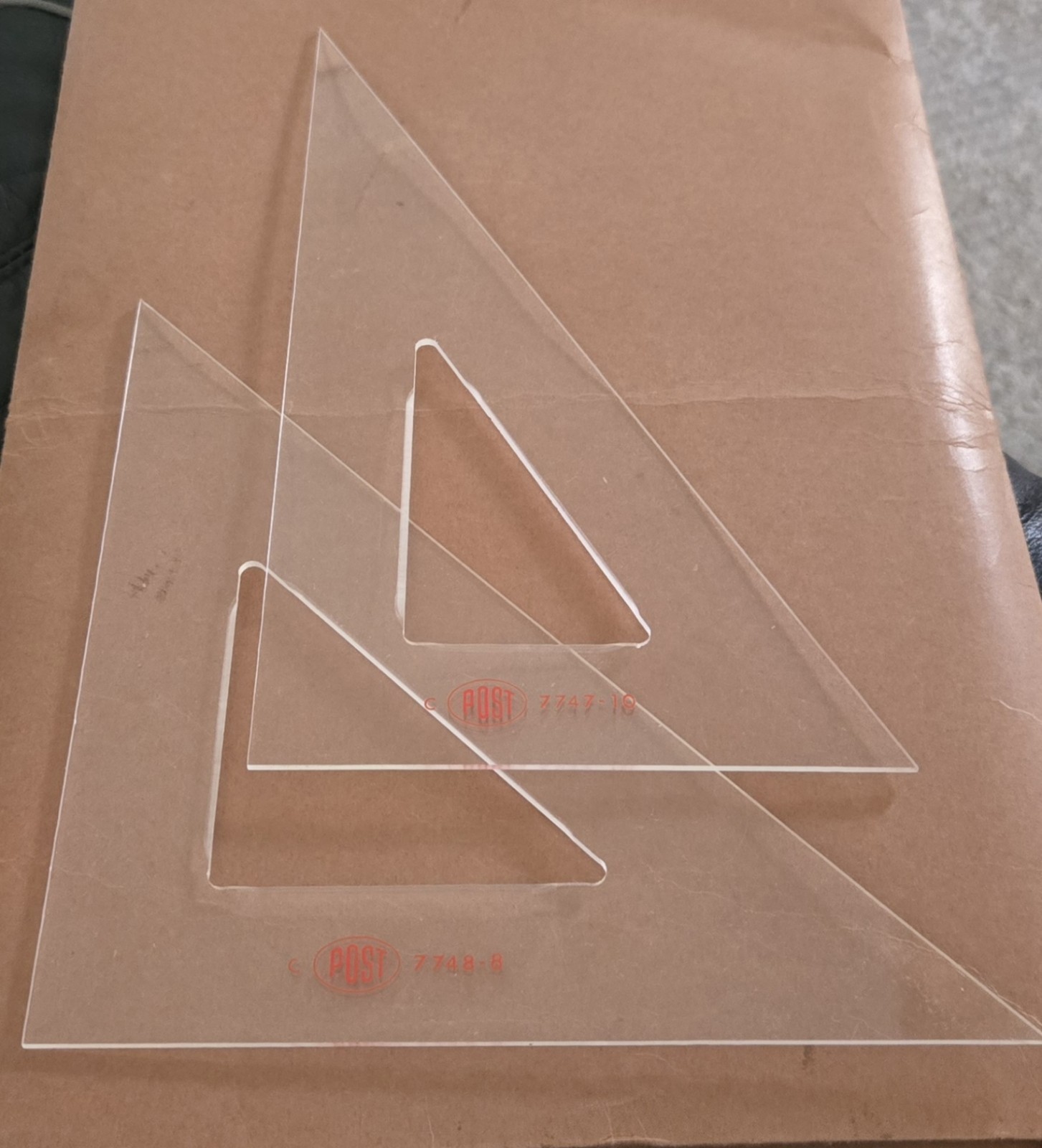 Vintage Post 7747-10 7748-8 Plastic Drafting Drawing Architecture Triangle Lot