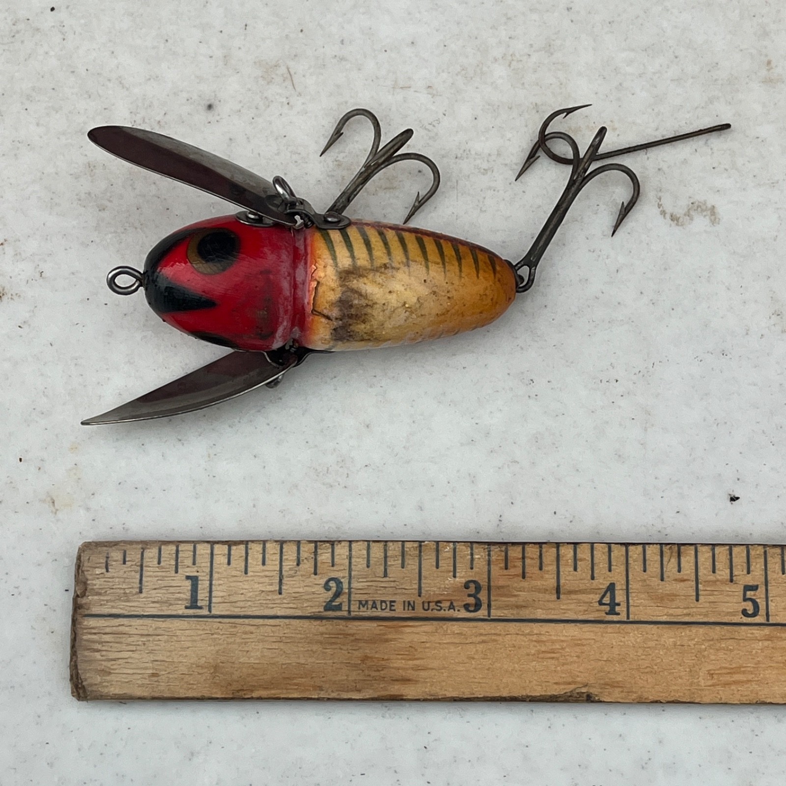 Vintage Heddon Crazy Crawler Wood Antique Fishing Lure