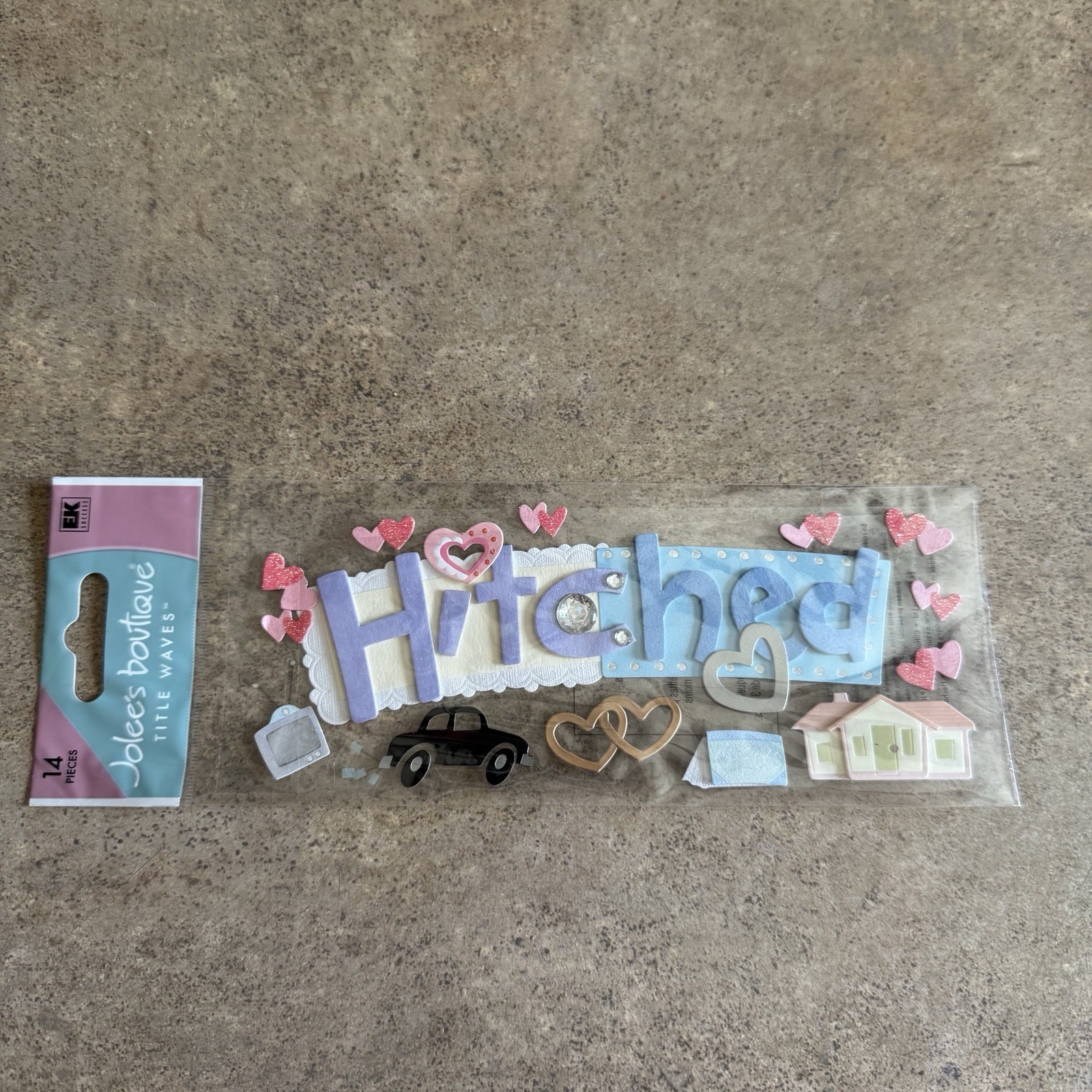 Jolee's Boutique Dimensional Rhinestone Scrapbooking Stickers Hitched Wedding