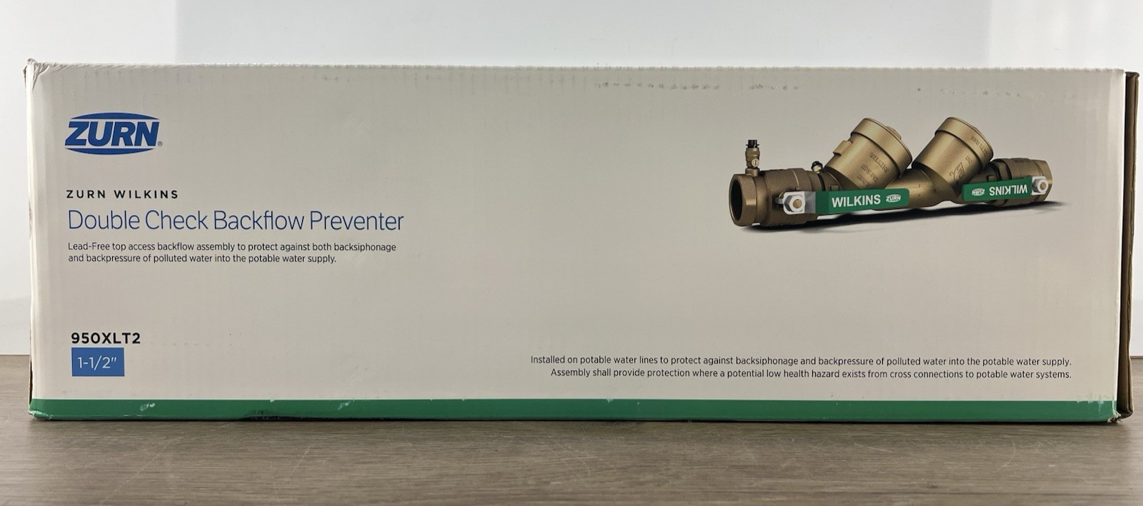 Zurn Wilkins 112-950XLT2 1-1/2" Double Check Backflow Preventer 950XLT2 New S7