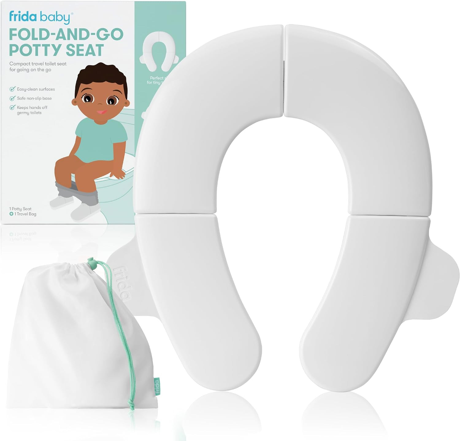 Fold-And-Go Portable Potty Seat for Toilet, Foldable Travel Potty Seat for Toddl