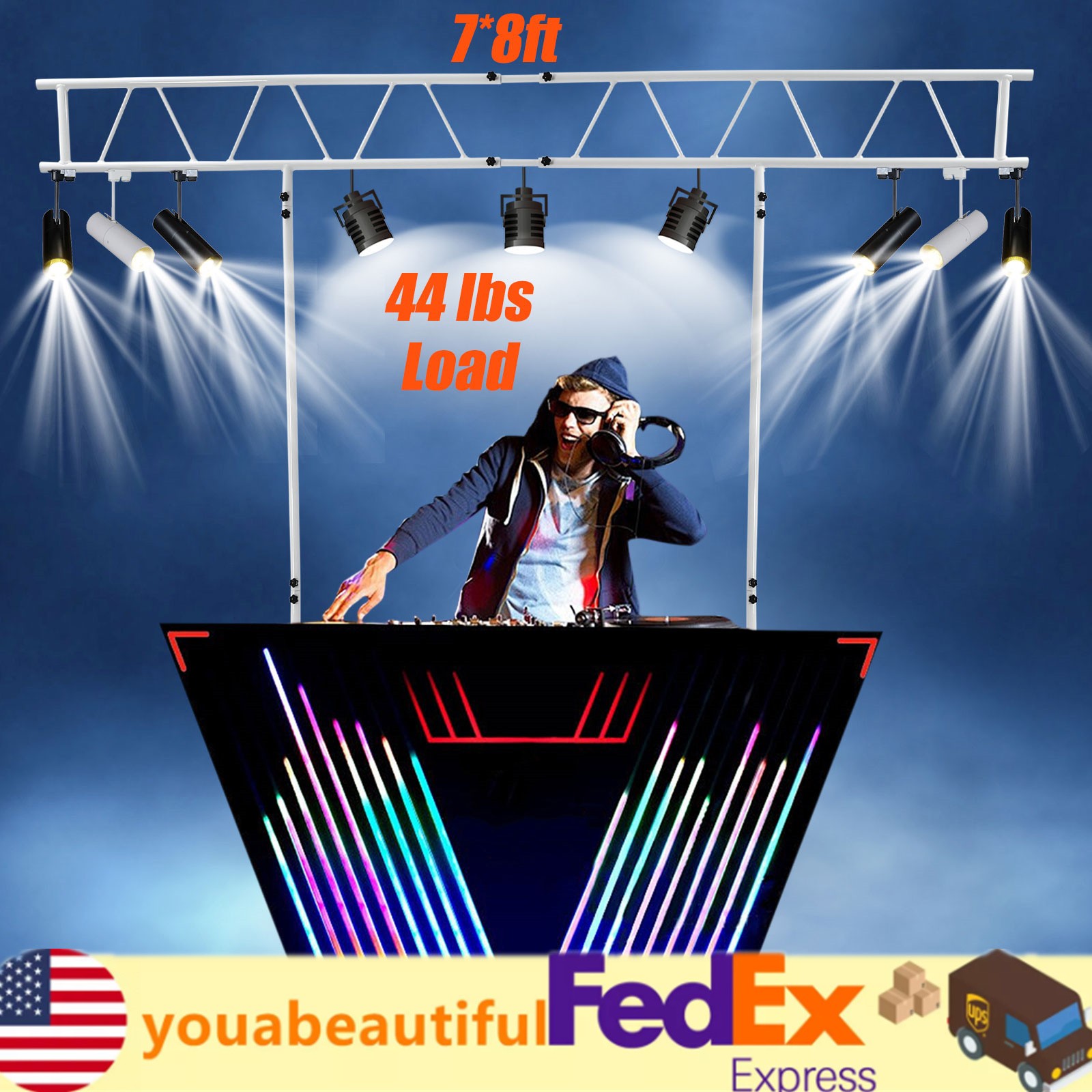 Lighting Bar Support DJ Light Stand DJ Lighting Bar Fixture 44 lb max. Load