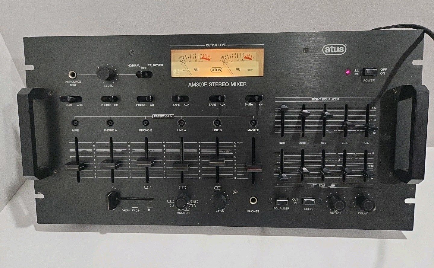 ATUS-AM300E-STEREO MIXER-POWERS ON-UNTESTED