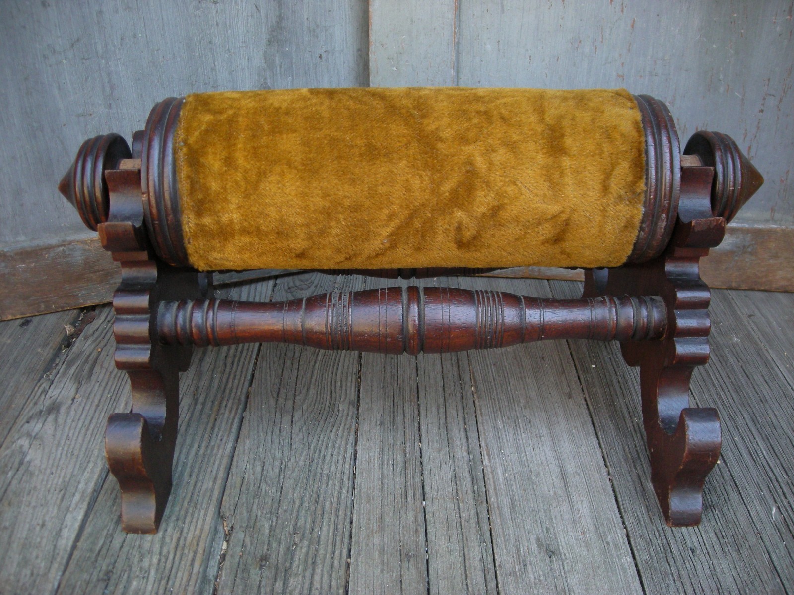 Antique Victorian Rolling Gout Stool Footstool Foot Rest - 2 piece
