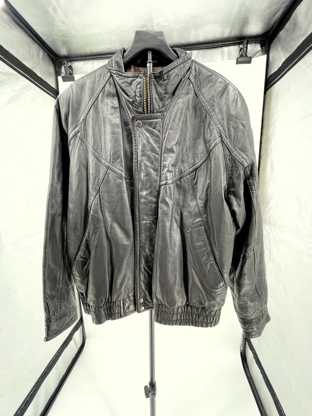 VTG Expressions International Leather Jacket Men L(42-44) Black Water Resistance