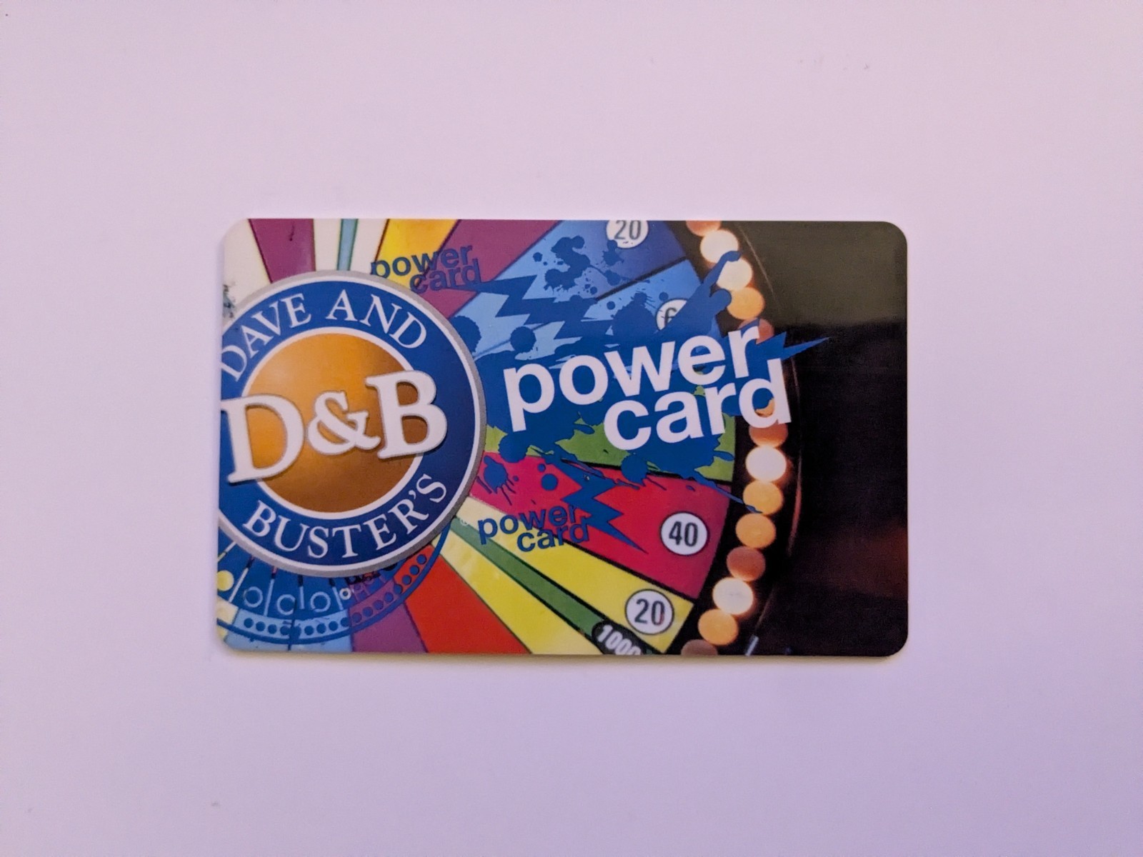 Dave and Buster's Power Card Collector's Item