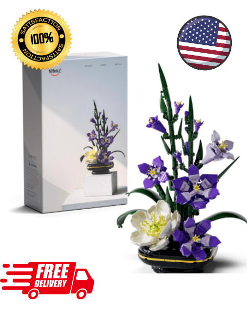 Nifeliz Gladiolus Flower Building Set 478PCS Botanical Flower Decor Gift
