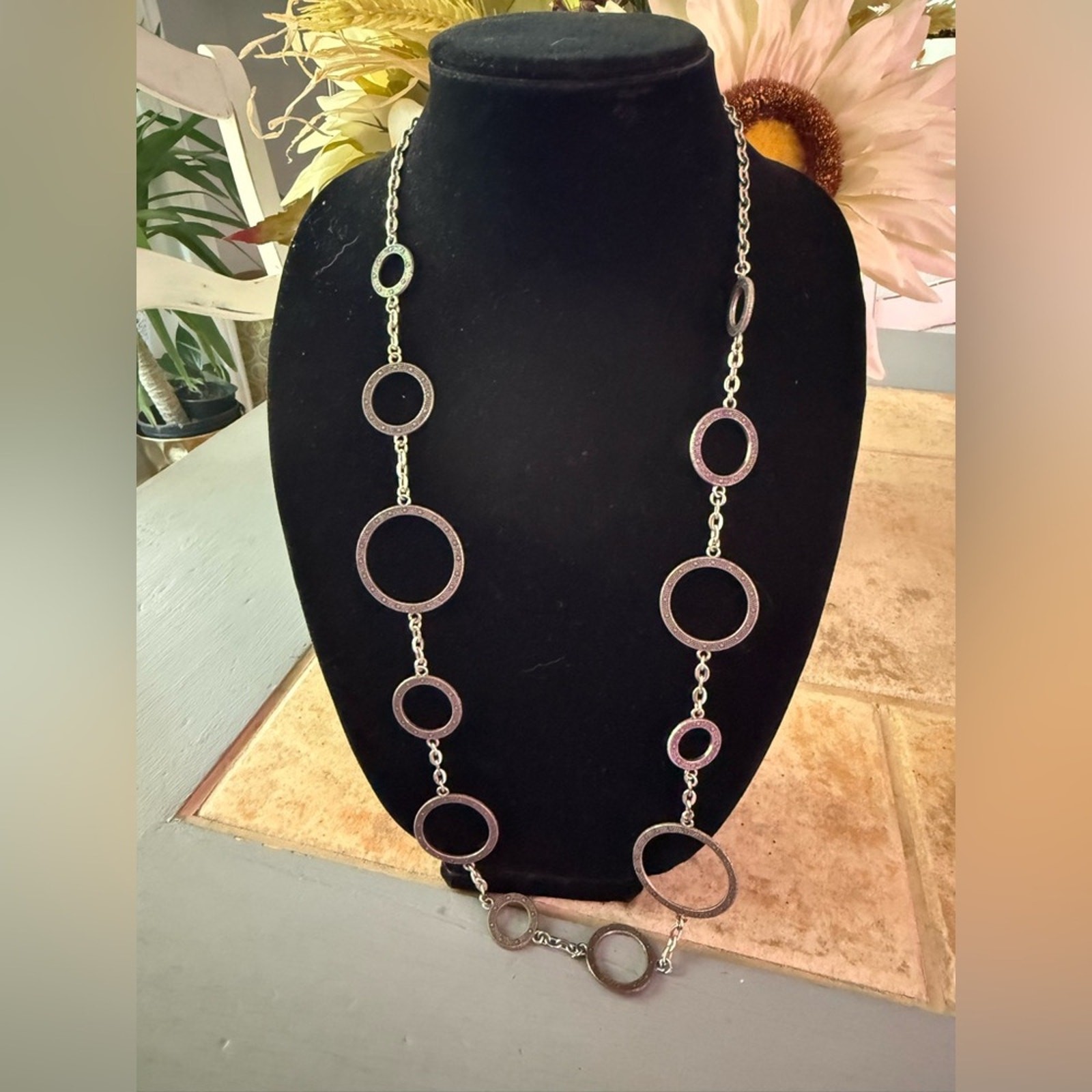 Brighton Silver Tone Circles Pendant Necklace