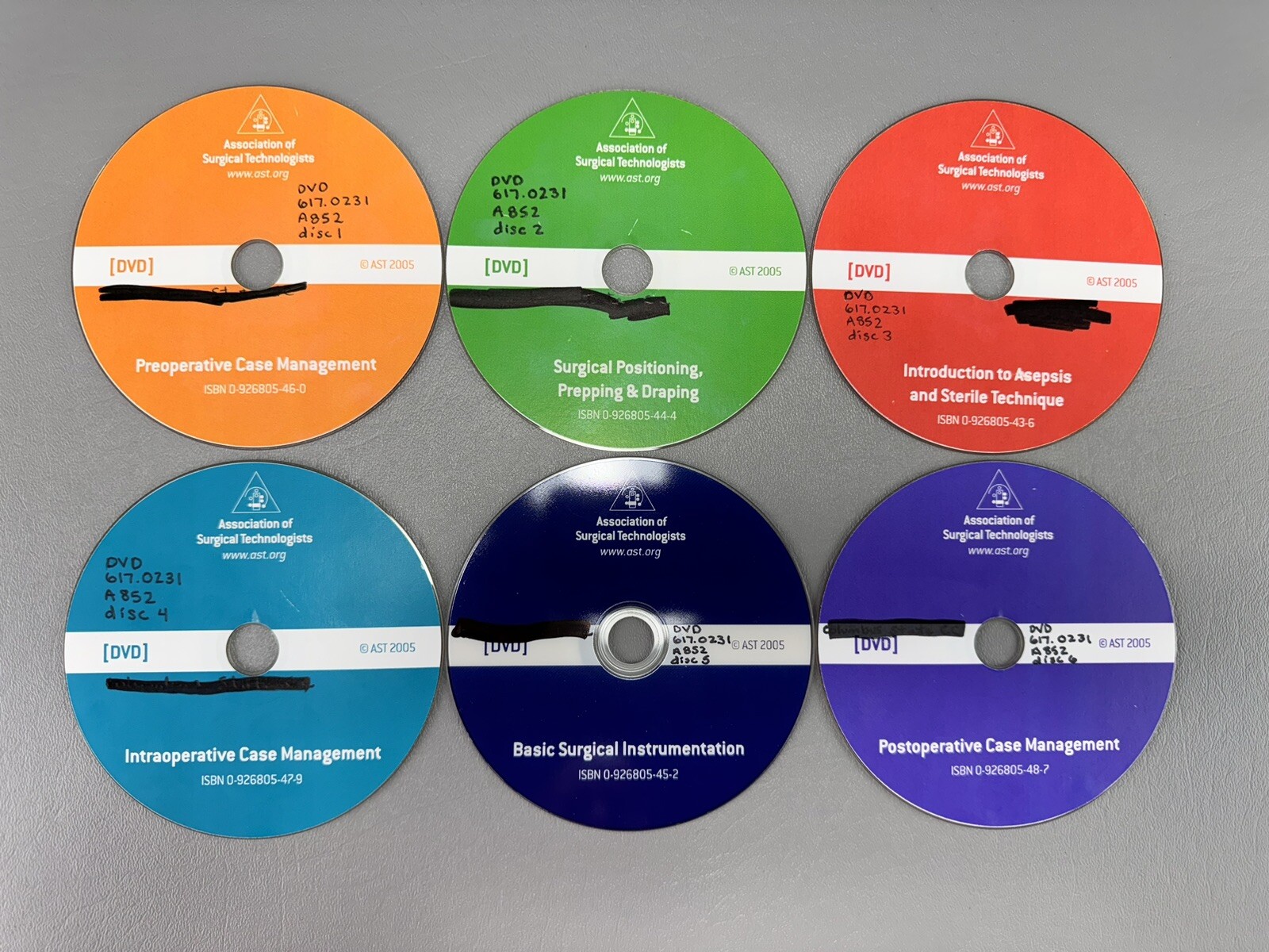 Association of Surgical Technologies Surgical Case Management Series 6 Disc DVD