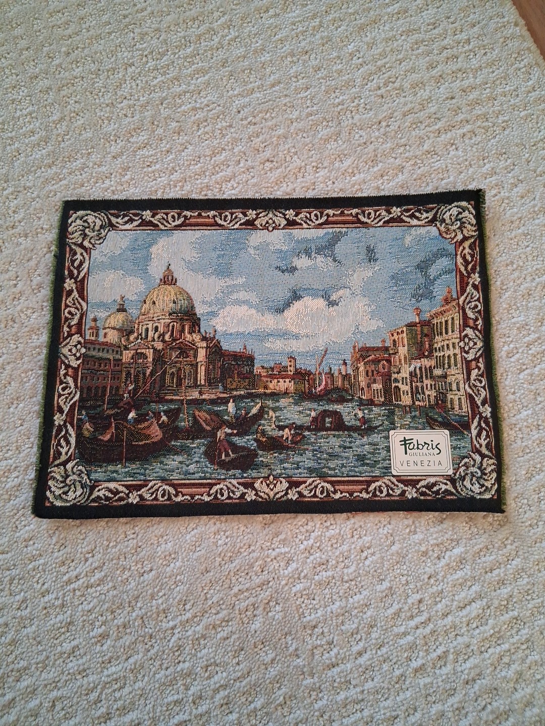 Vintage Italian Florence Tapestry Art Home Decor Landscape Fabric City Venezia
