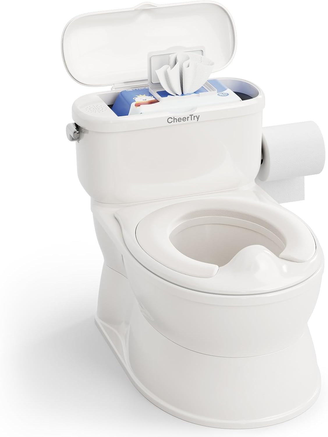 2-in-1 Toddler Potty Training Toilet - with Detachable Training Seat, Realistic 