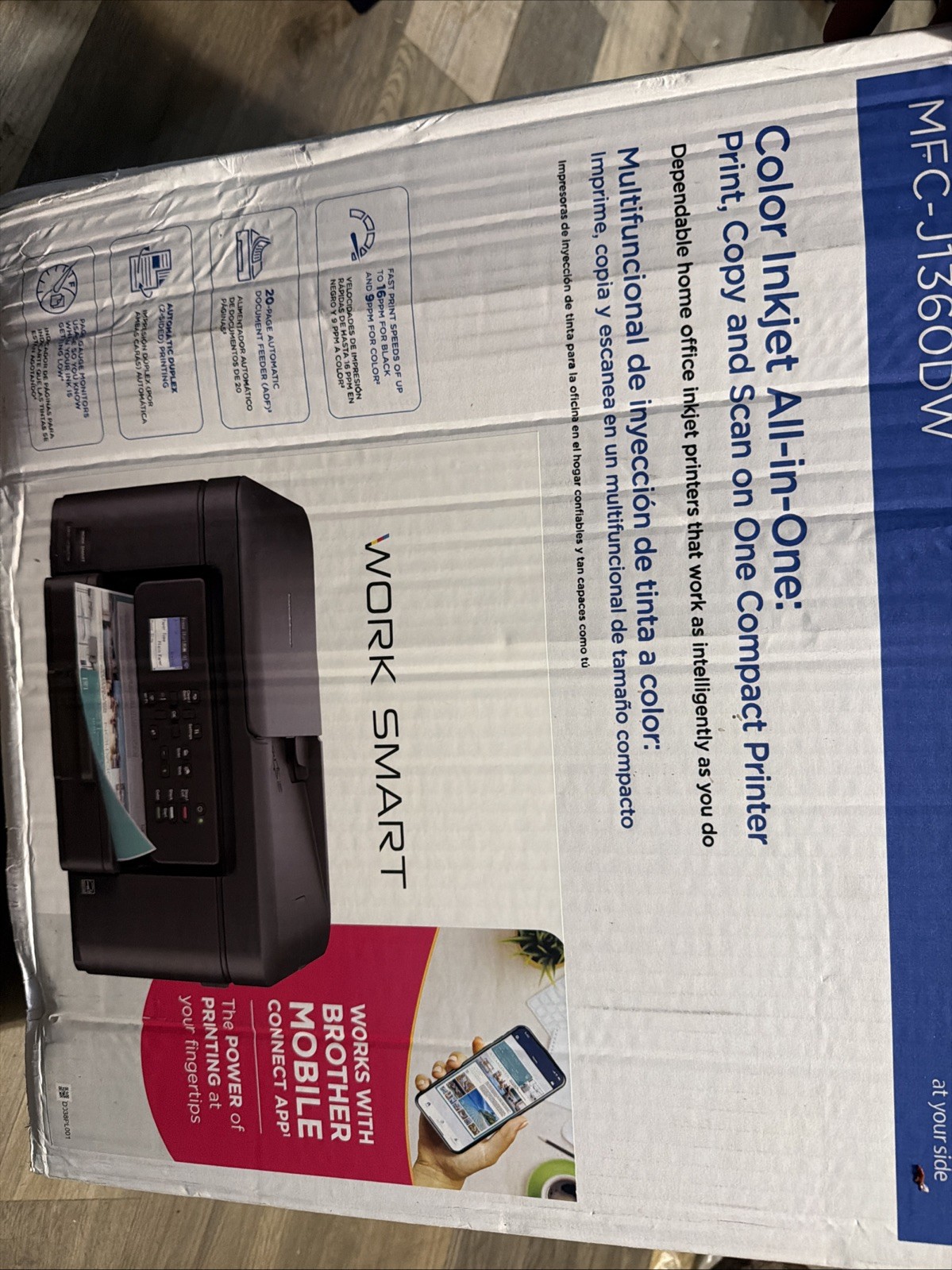 Brother MFC-J1360DW Color Inkjet Wireless All-In-One Printer, Scanner, Copier