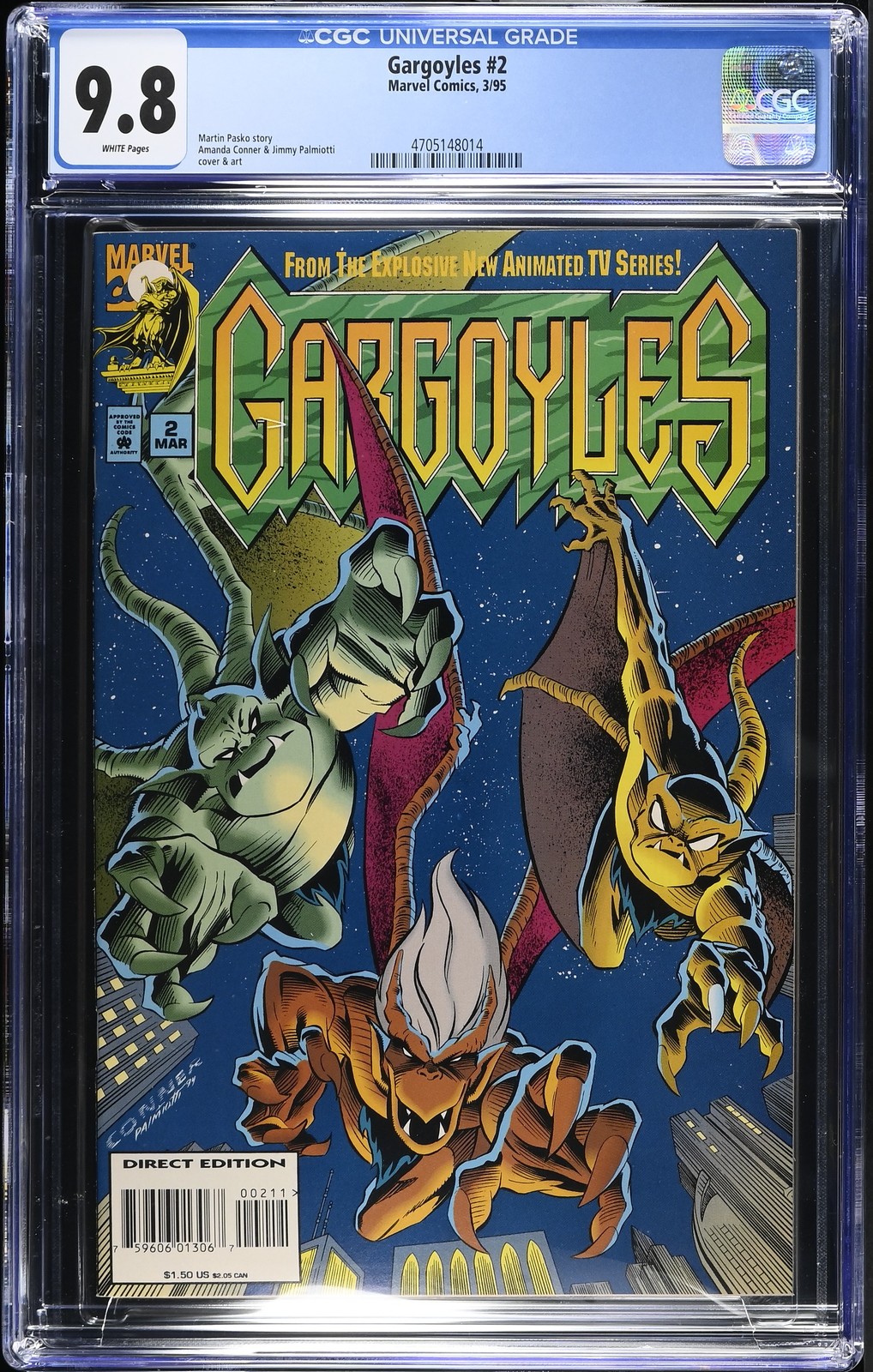 GARGOYLES #2 CGC 9.8 WHITE PGS LOW POP MARVEL CONNER PALMIOTTI 1995 FREE SHIPPIN