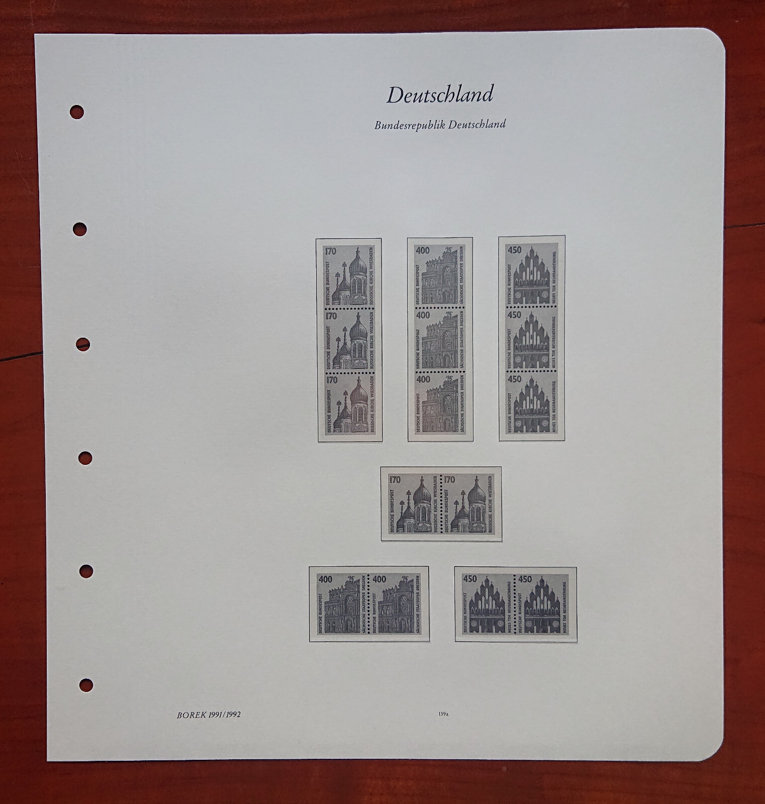 Vordruckblatt Federal Republic Germany Borek 1992 S.139a Building Architecture