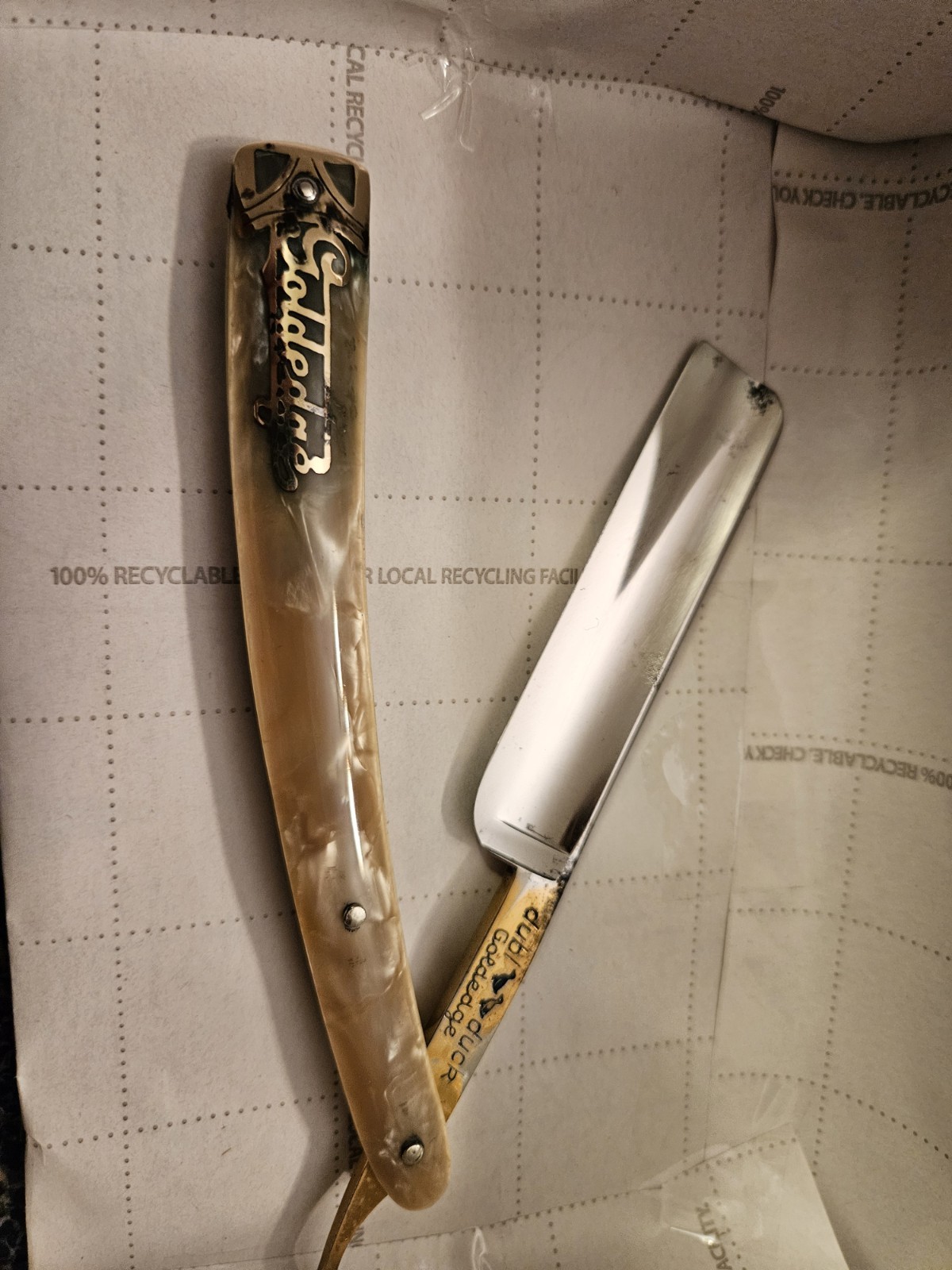 Dubl Duck GOLDEDGE 11/16 Straight Razor - Shave Ready - Solingen Germany