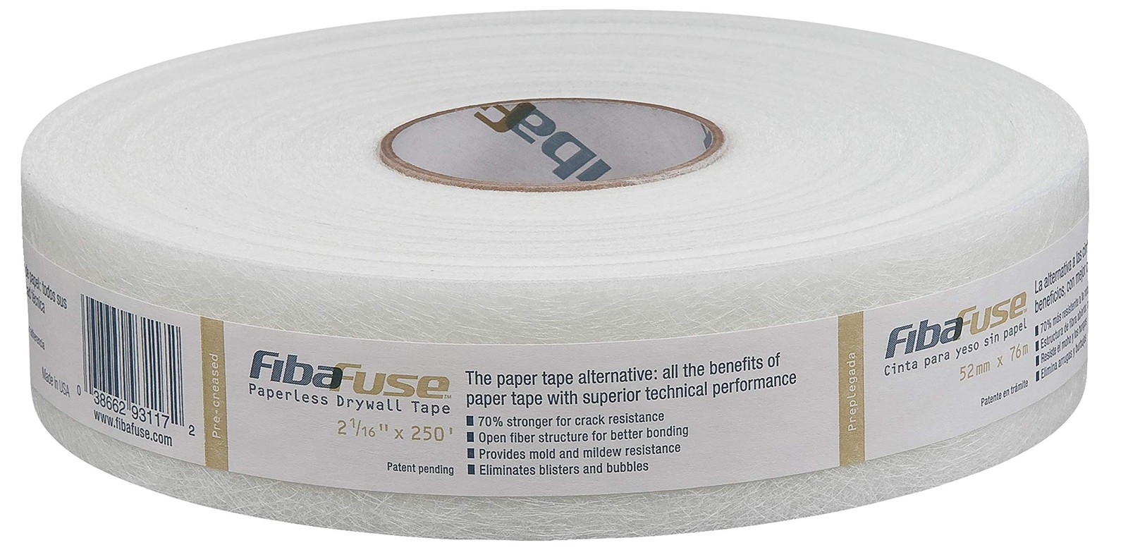 Saint Gobain ADFORS FibaFuse Paperless Drywall 2-1/16 in x 250 ft, White 