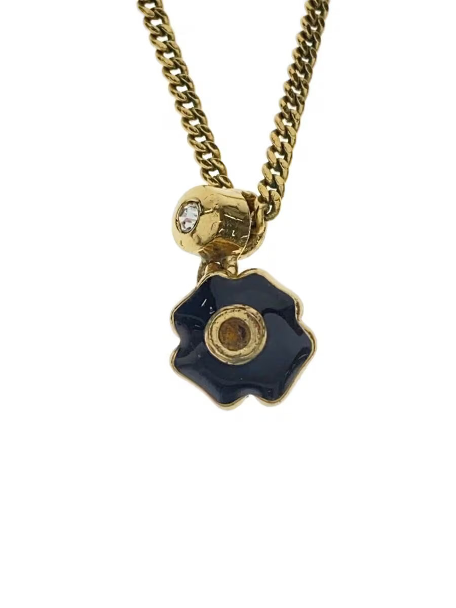 Christian Dior Necklace Gld With Top Women S Flower M1p75