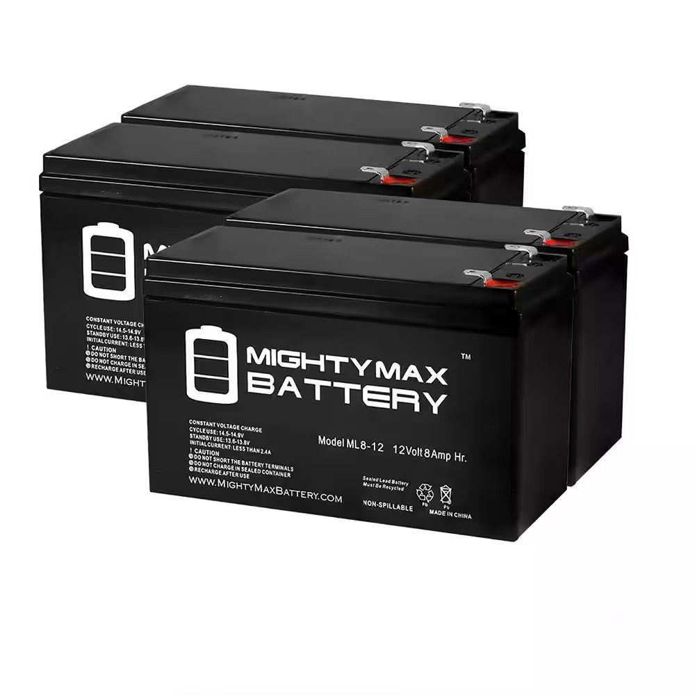12-Volt 8Ah SLA Battery Replaces Cyberpower Intelligent 1350VA - 4 Pack