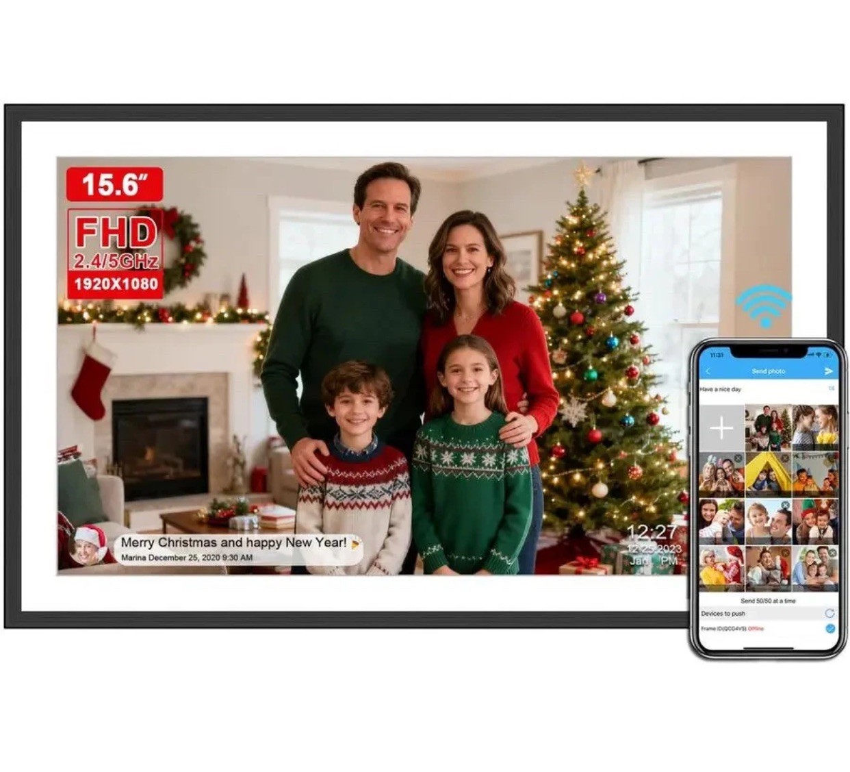 Euphro 15.6" Digital Picture Frame 1920x1080 IPS Touch Screen Smart Display 32GB