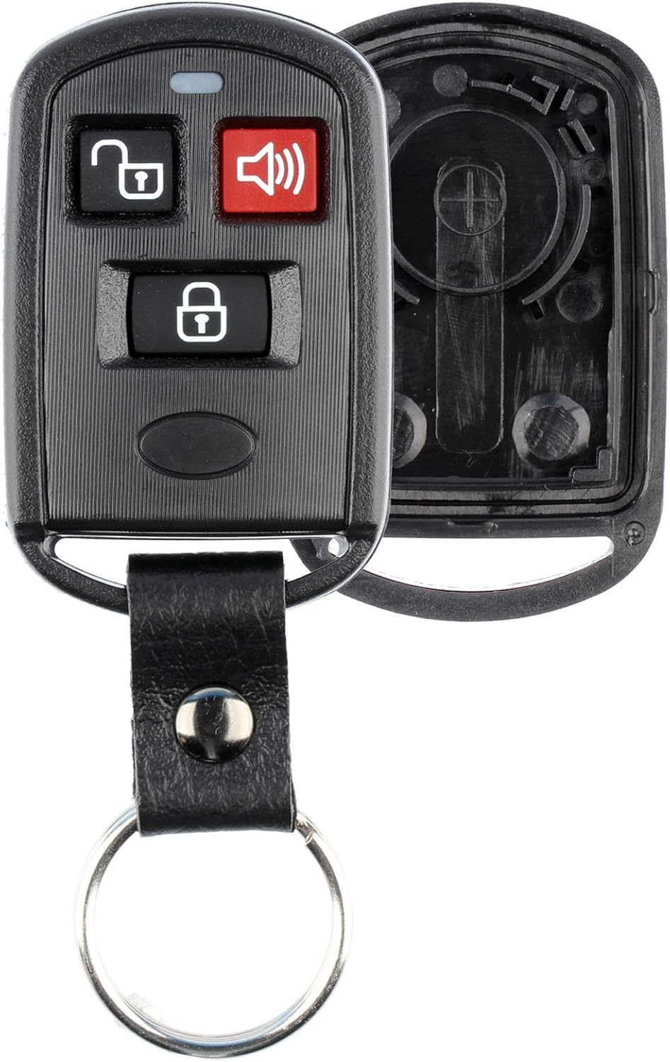 KeylessOption Keyless Entry Remote Key Fob Case Shell Button Pad Cover Black 