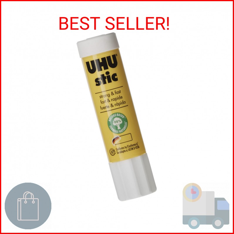 UHU Stic Permanent Glue Stick, 0.74 Oz, Dries Clear