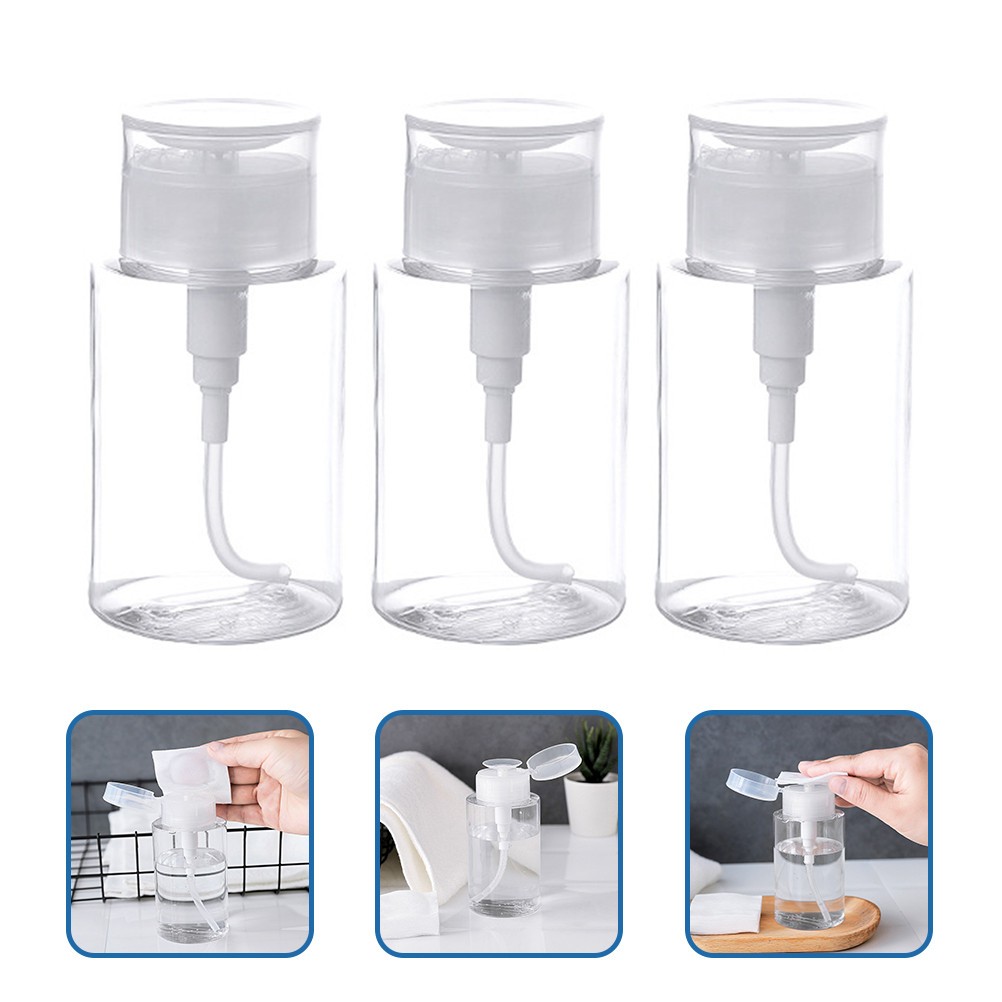  3 Pcs Bottle with Pump Dispenser Containers Liquid Push down Empty