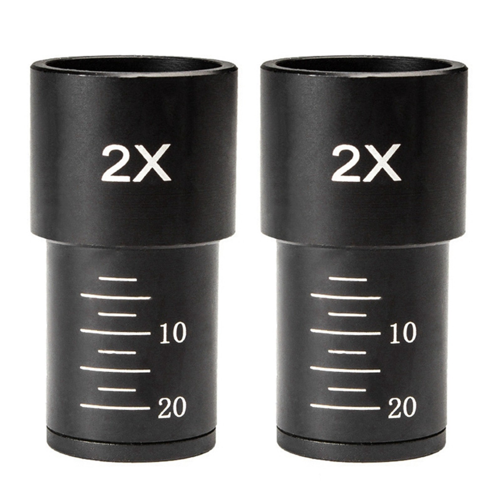 2pcs Biological Microscope Eyepiece 2X Barlow Lens for 23.2mm Mount Port4092