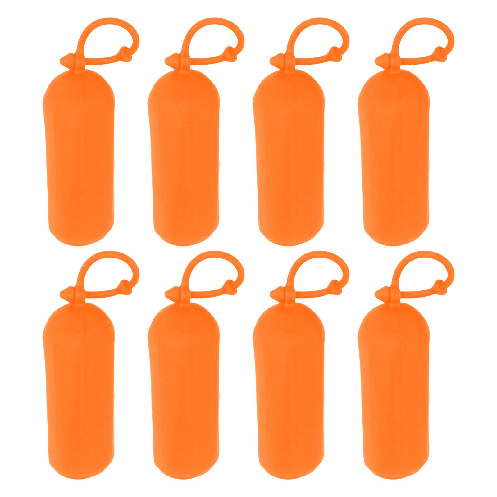 8Pcs Silicone Travel Bottle Sleeves Leak Locks Covers Orange