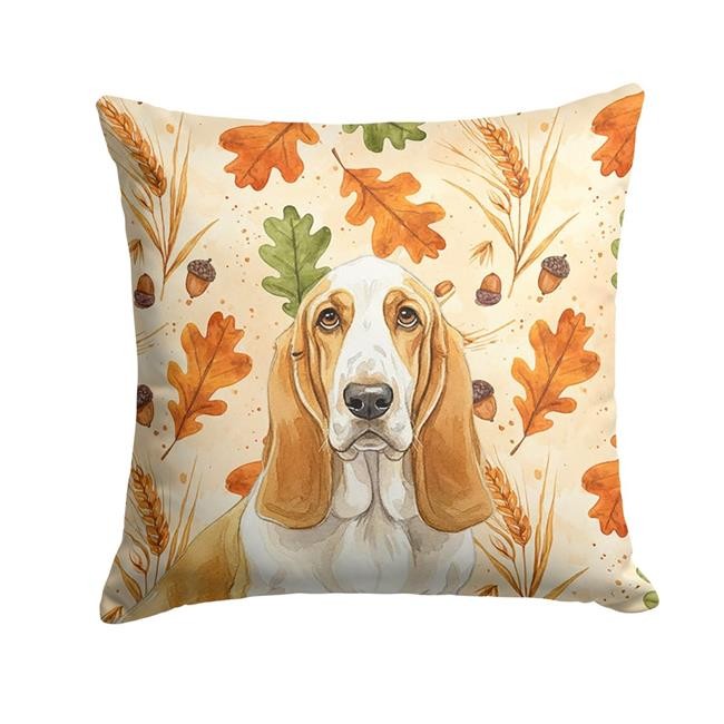 Carolines Treasures WDK7696PW1818 18 x 18 in. Lemon & White Basset Hound Heir...