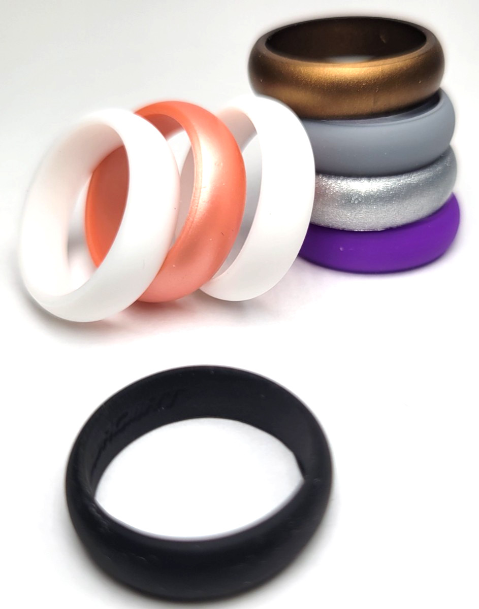 Ladies Silicone Ring Size 7 ThunderFit Ladies Temporary Wedding Band - 8 PC