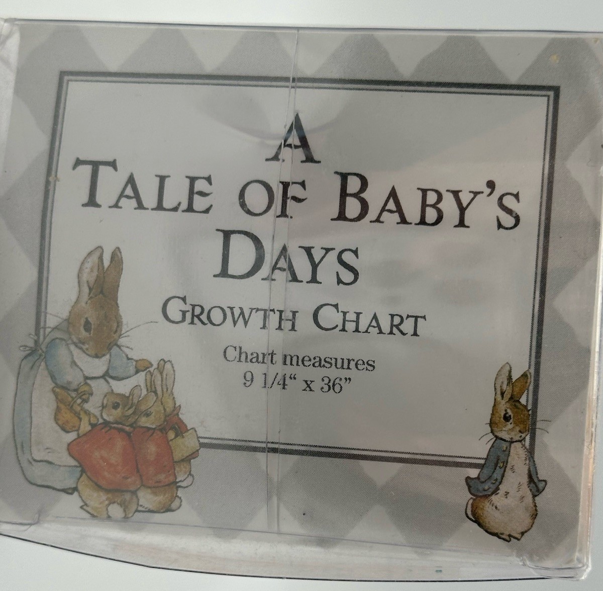 NOS Vintage Beatrix Potter Growth Chart for children