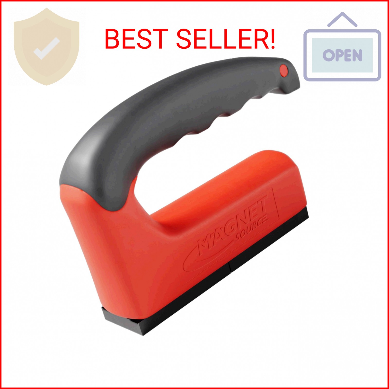 Master Magnetics Strong Magnet with Ergonomic Handle - 100 lb Pull Force, Red, 0