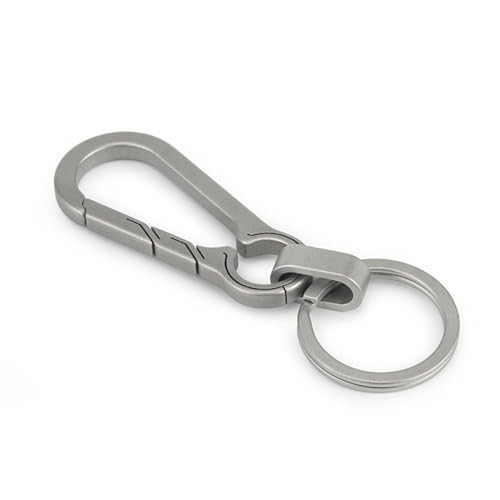 Titanium Carabiner Keychain Clip, 3-Pack Key Ring Holder, Horseshoe Clasp