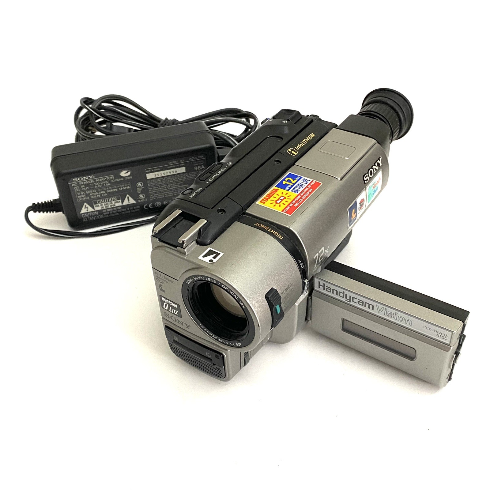 Sony Handycam Vision CCD-TRV615 NTSC Hi8 NIGHTSHOT Camcorder W/ AC Adapt. Tested