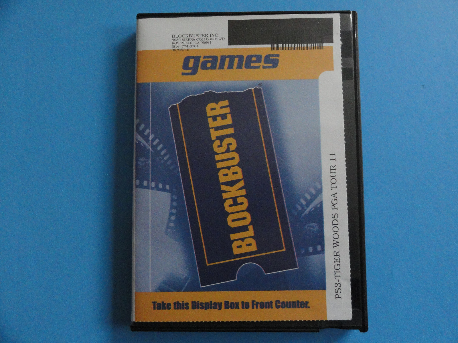 PS3 TIGER WOODS PGA TOUR 11 BLOCKBUSTER VIDEO GAME RENTAL CASE