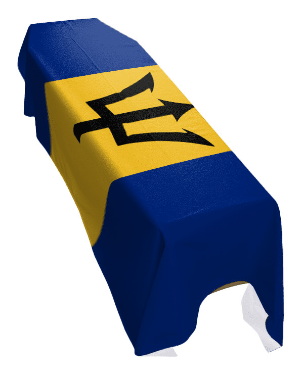 Barbados Coffin Drape Flag - Premium Quality and Made To Order in the UK