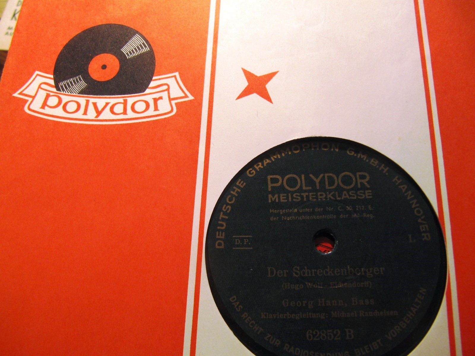 1942 GEORG HANN Bass Berlin HUGO WOLF Der Schreckenberger / Freund POLYDOR 62852