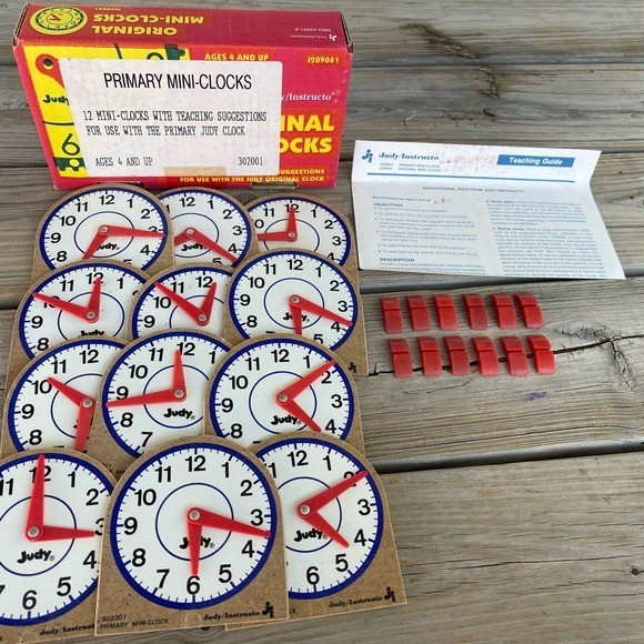 Primary Judy Mini-Clocks - Red and Blue