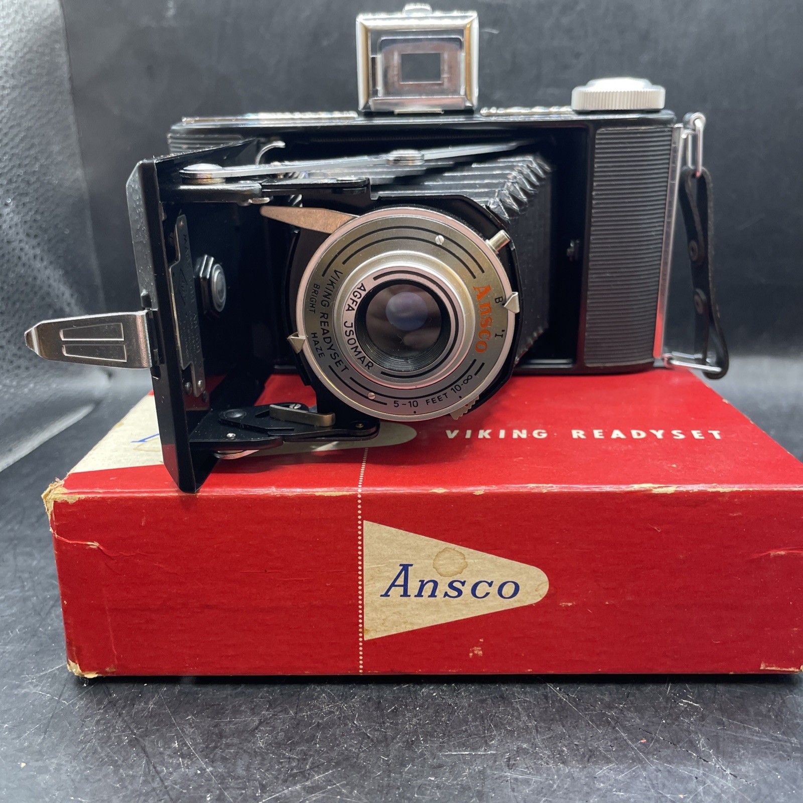Vintage Viking Readyset Folding Camera Made In Germany For Ansco Binghamton NY