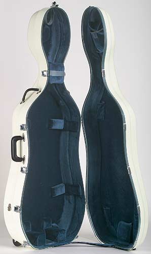 Bobelock 2000W White Fiberglass 4/4 Cello Case