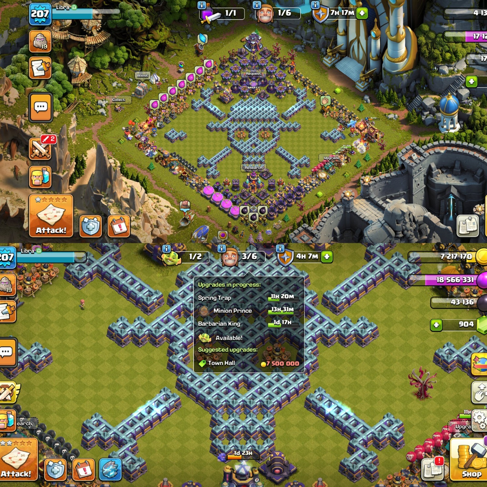 COC TH15 Near Max | Legendary Dragon Scenery | 90Q | Max Equipment | Rare Skins