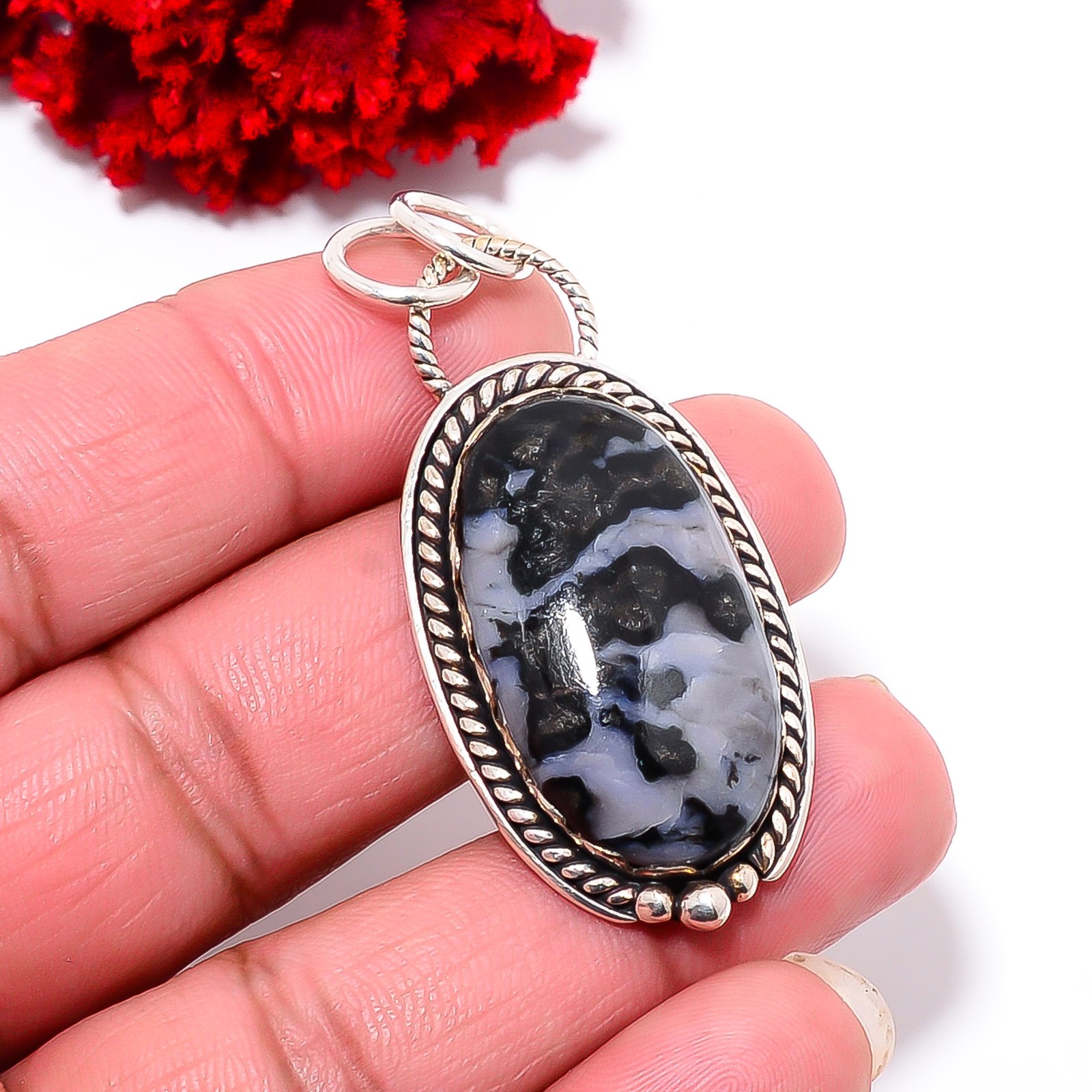 Gabronite - Madagascar Designer Handmade 925 Sterling Silver Pendant 2.03 P99846