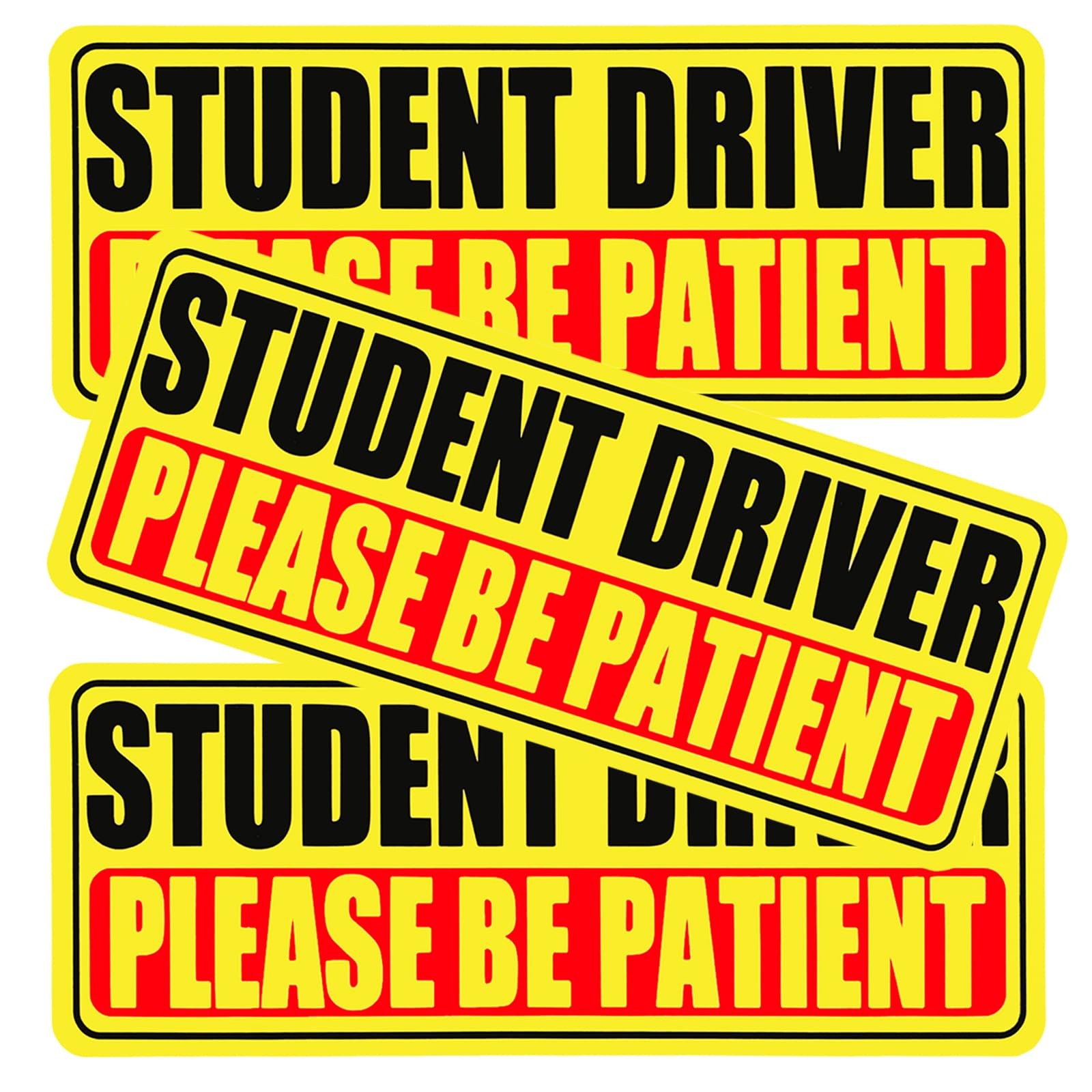 Student Driver Magnet for Car, 3 Pack Please Be Patient New Student Driver