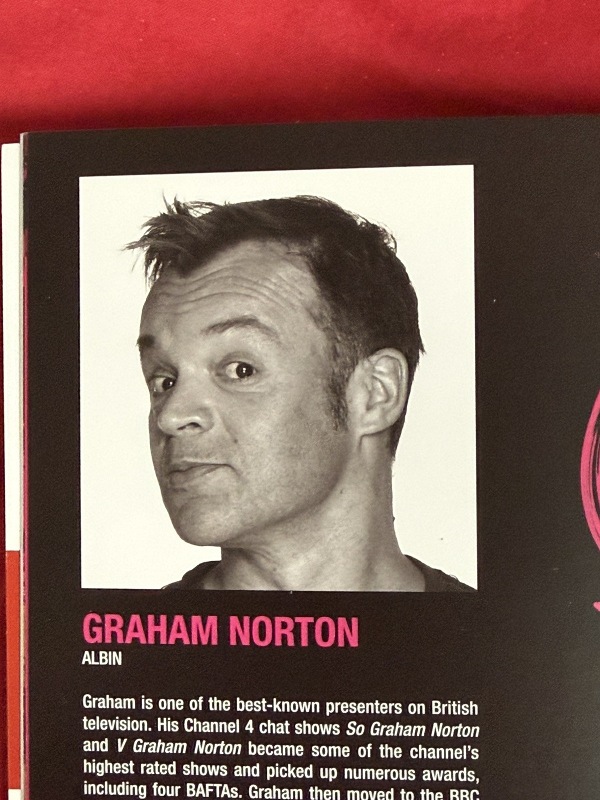 LA CAGE AUX FOLLES Musical Programme GRAHAM NORTON 