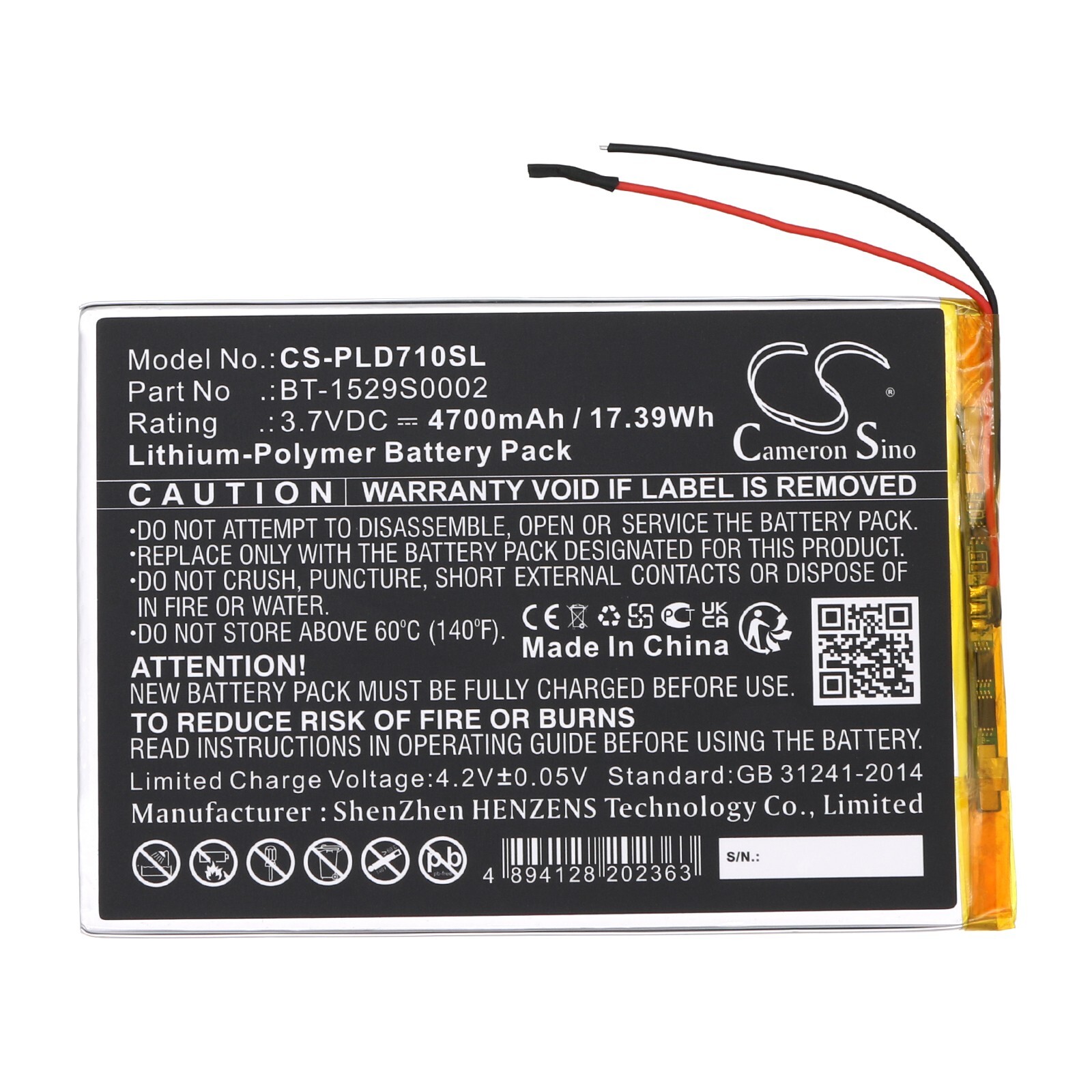 BATTERIE 4700mAh BT-1529S0002 For Polaroid MID1047 MID1048 MIDK147 MIDS145PWE