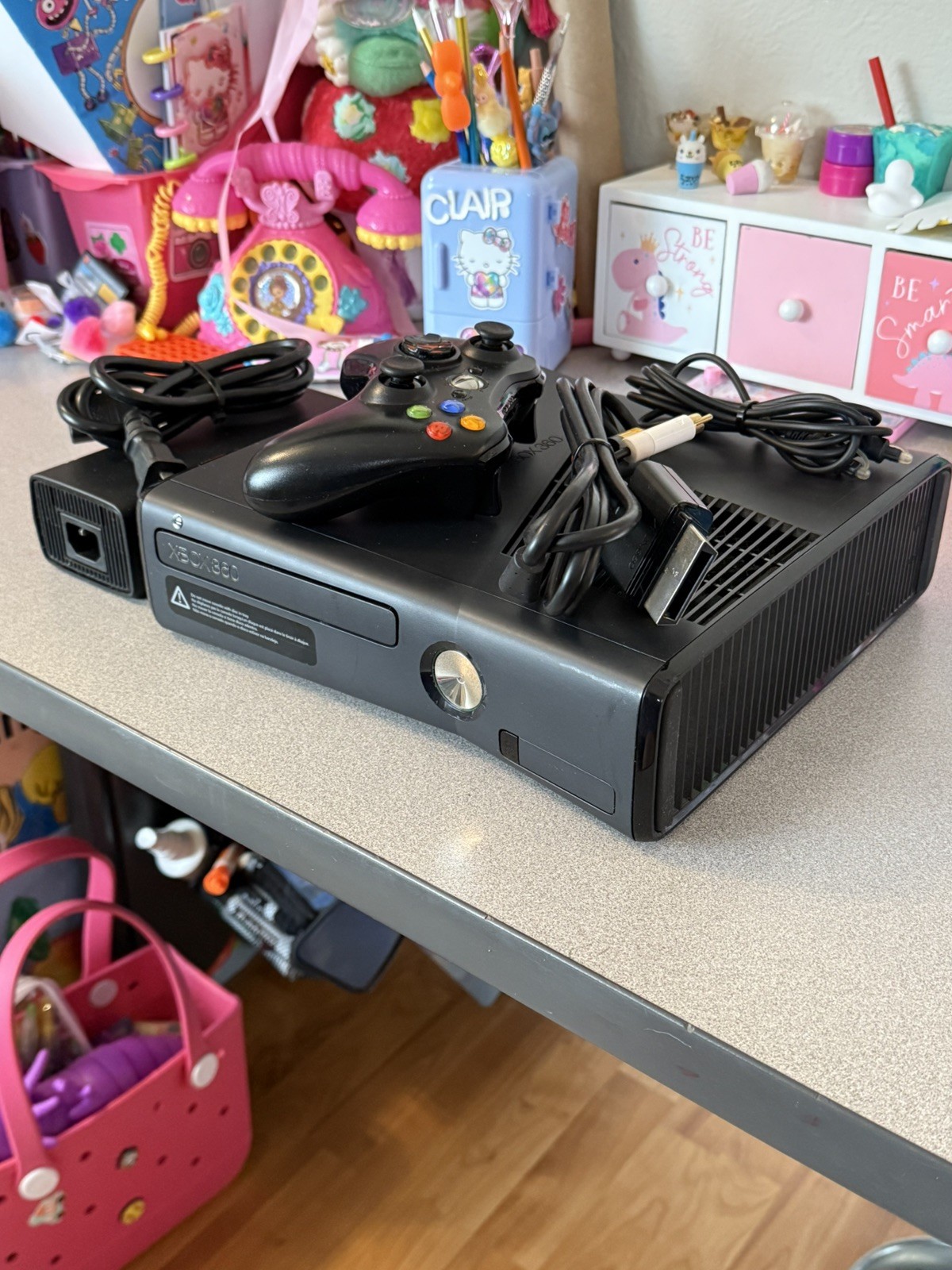 Microsoft Xbox 360S Black XBOX 360 SLIM Video Game Console System Kit Tested