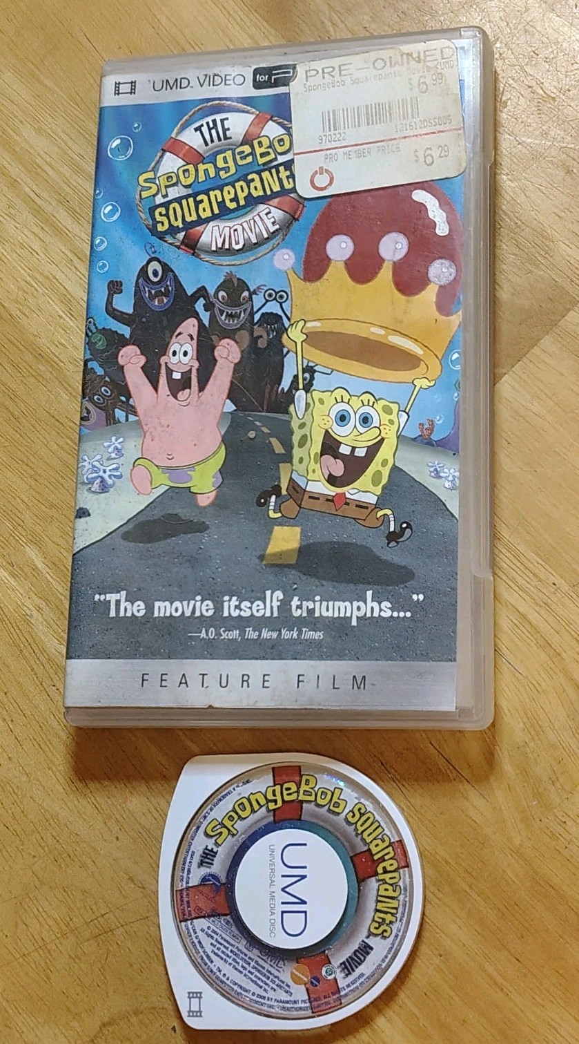 Spongebob Squarepants Movie PSP UMD - Authentic & Tested (Artwork Water Damage)