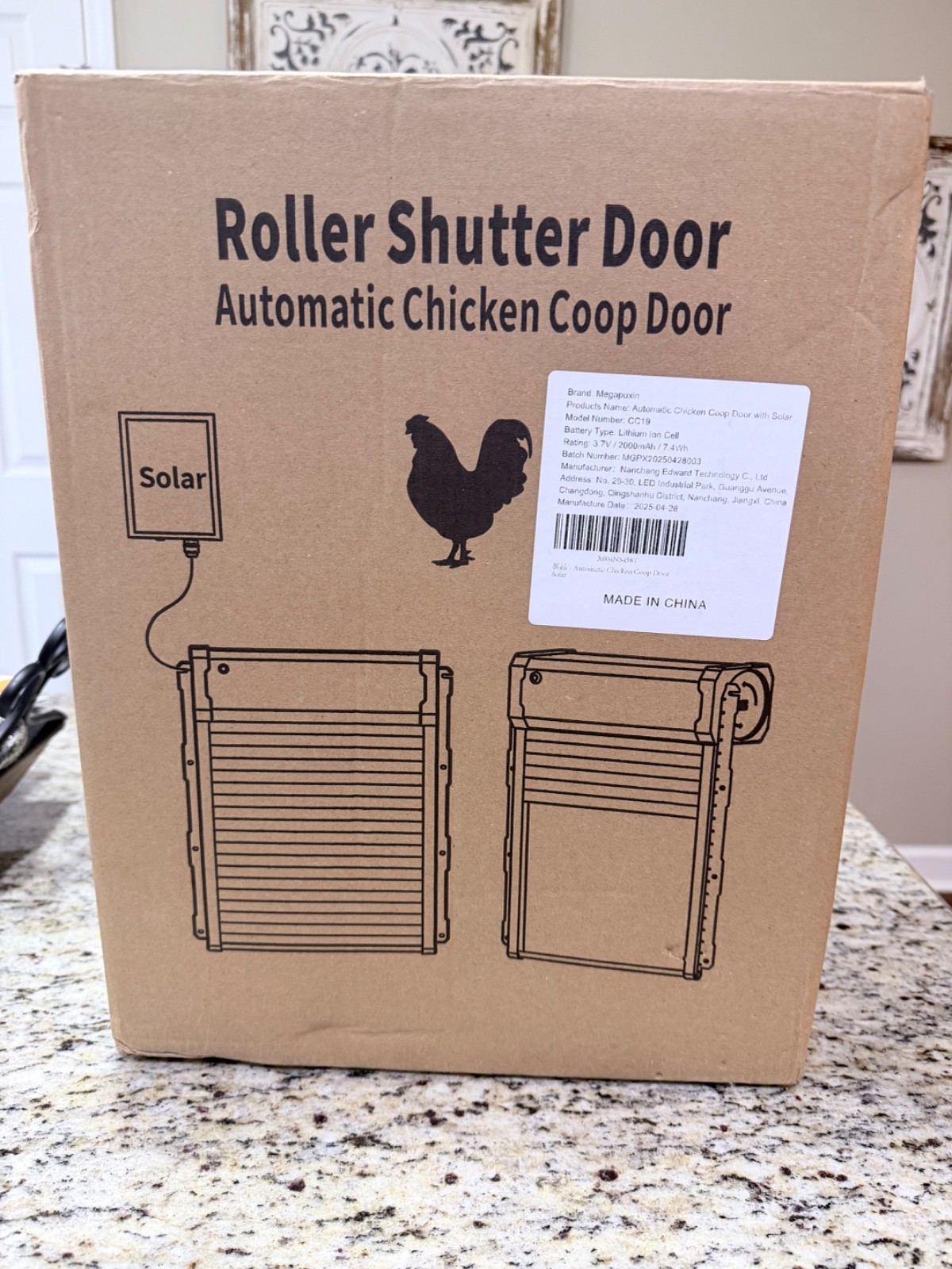 Automatic Chicken Coop Door Roller Shutter Door New Open Box